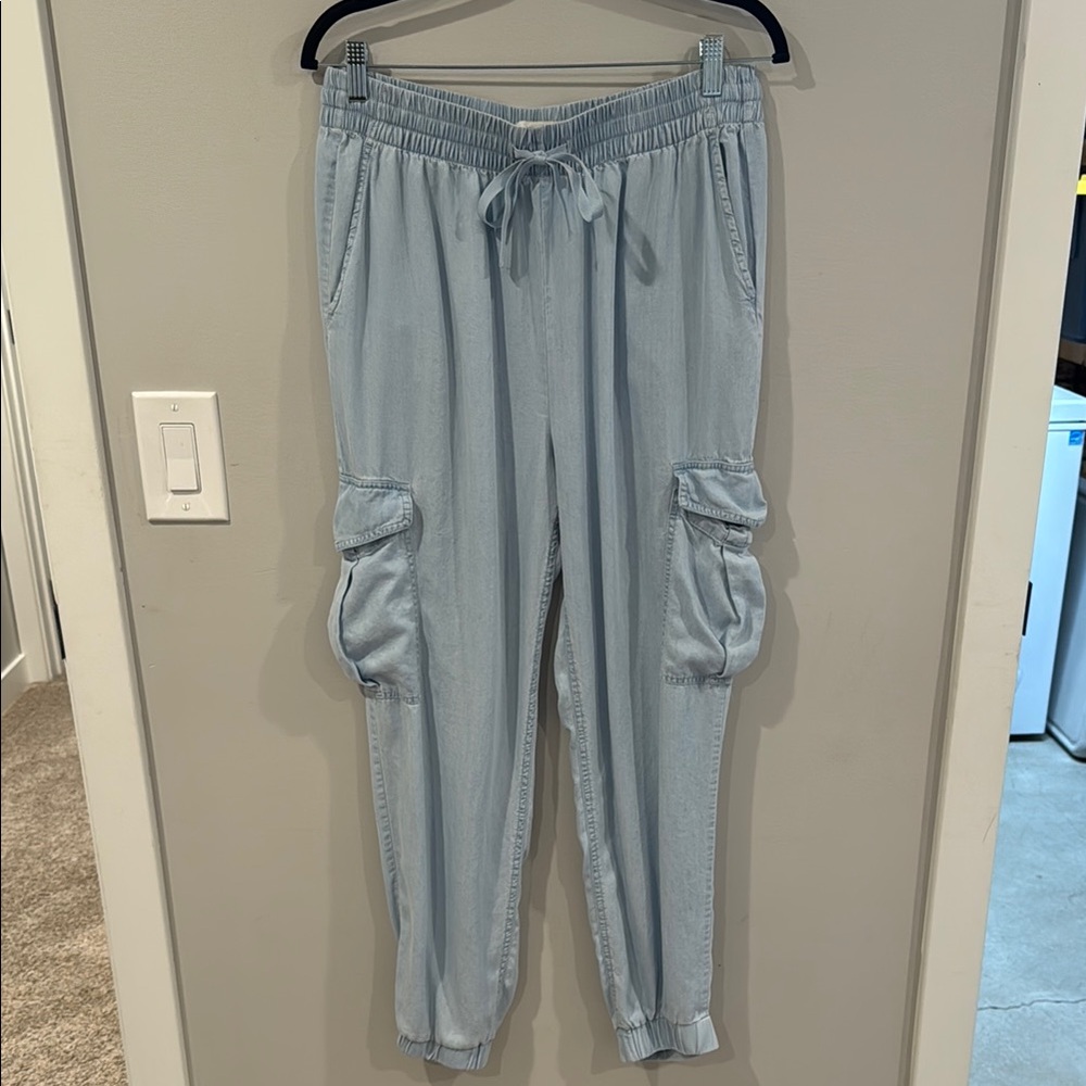 Light Blue Cargo Jogger Pants